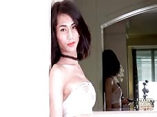 Slender Ladyboy Sky Short Skirt